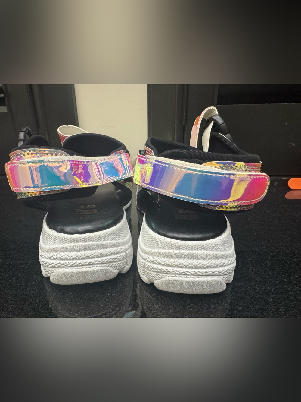 Holographic Platform Sandals – Size 8 – New - Picture 3 of 10